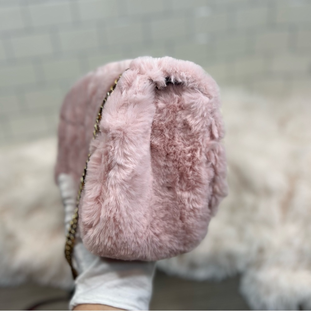 Versace Pink Virtus Faux Fur Crossbody Bag - Picture 6 of 12